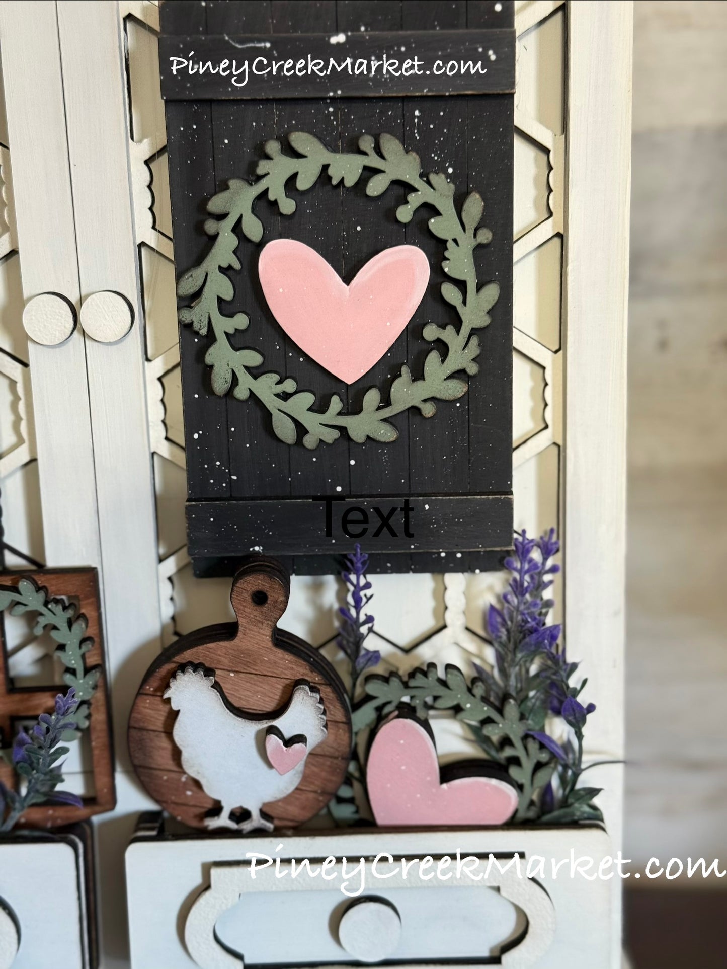 Adorable New Cabinet design with Home sweet home inserts included (other inserts available)