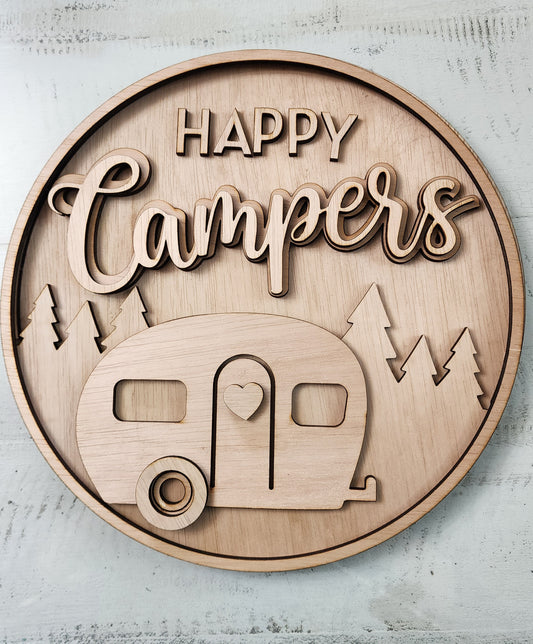 Happy Campers Door Hanger