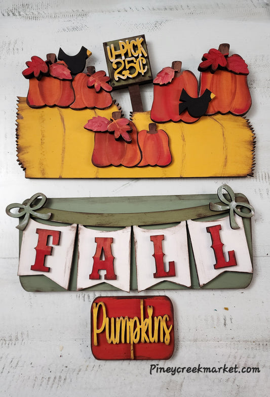 Truck add-on Fall Hay Bales & Pumpkins Add-on Kit