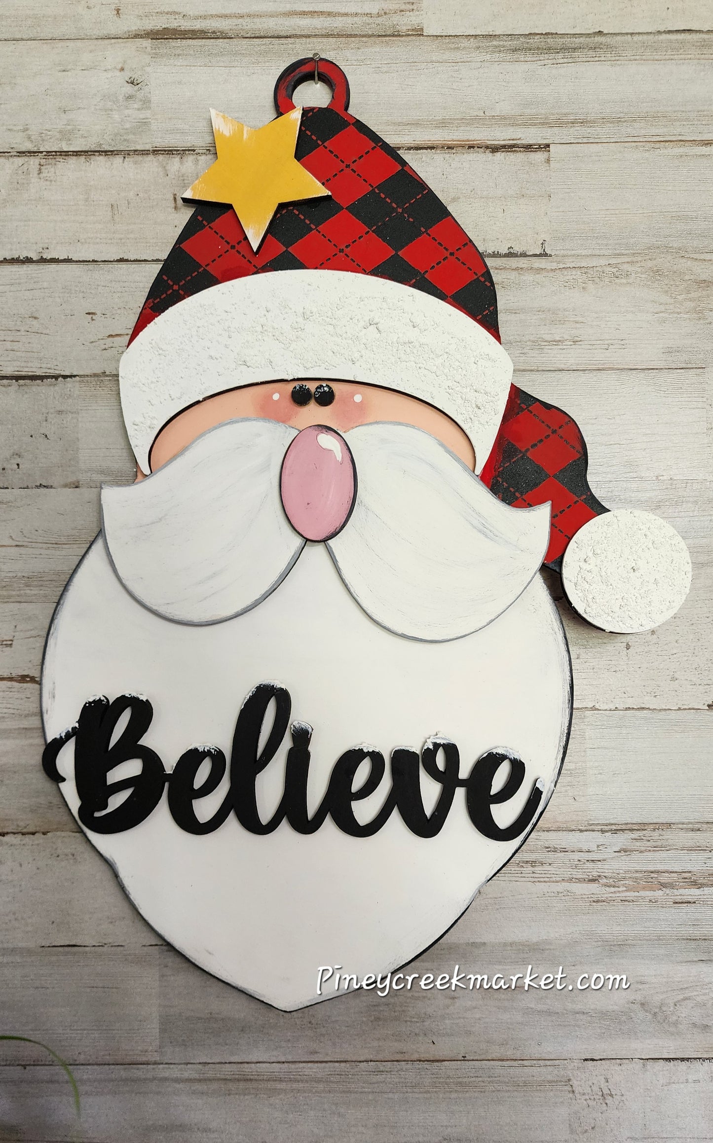 Santa Believe Christmas Door Hanger