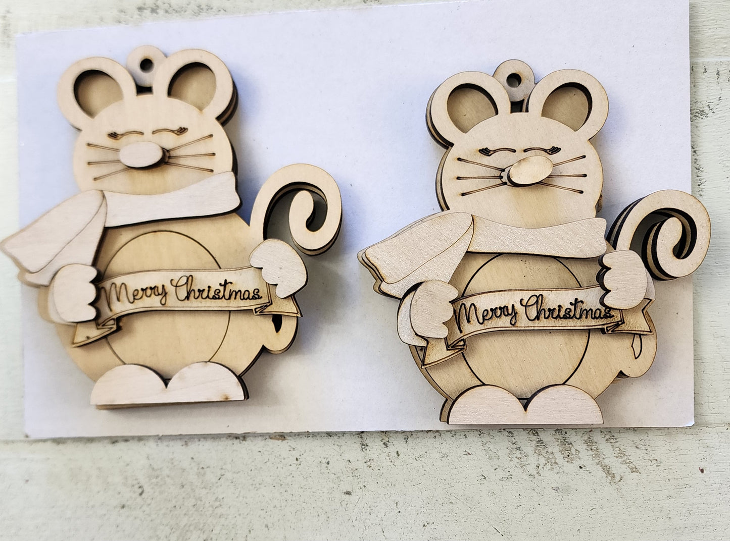 Christmas Mouse Ornaments set of 2