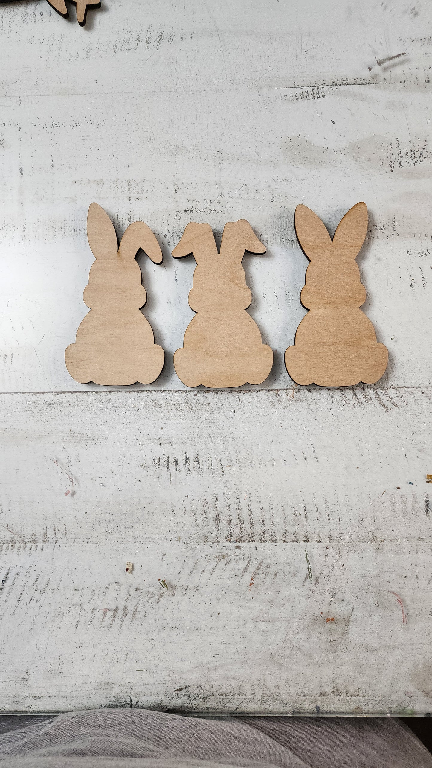 Happy Easter Bunny wood cutouts for Magnolia Stencil 11x8.5
