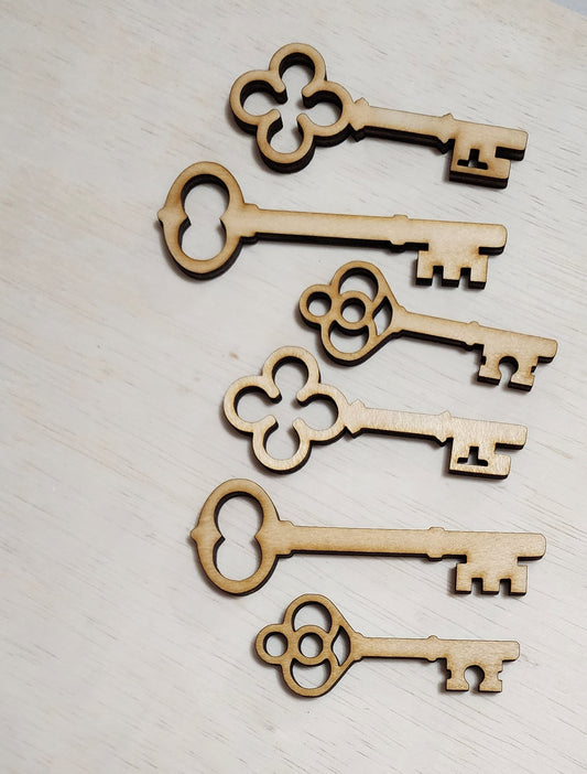 Keys Asst. Wooden keys set of 6