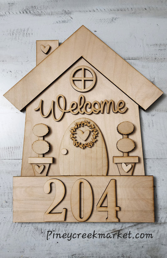 House Home number sign