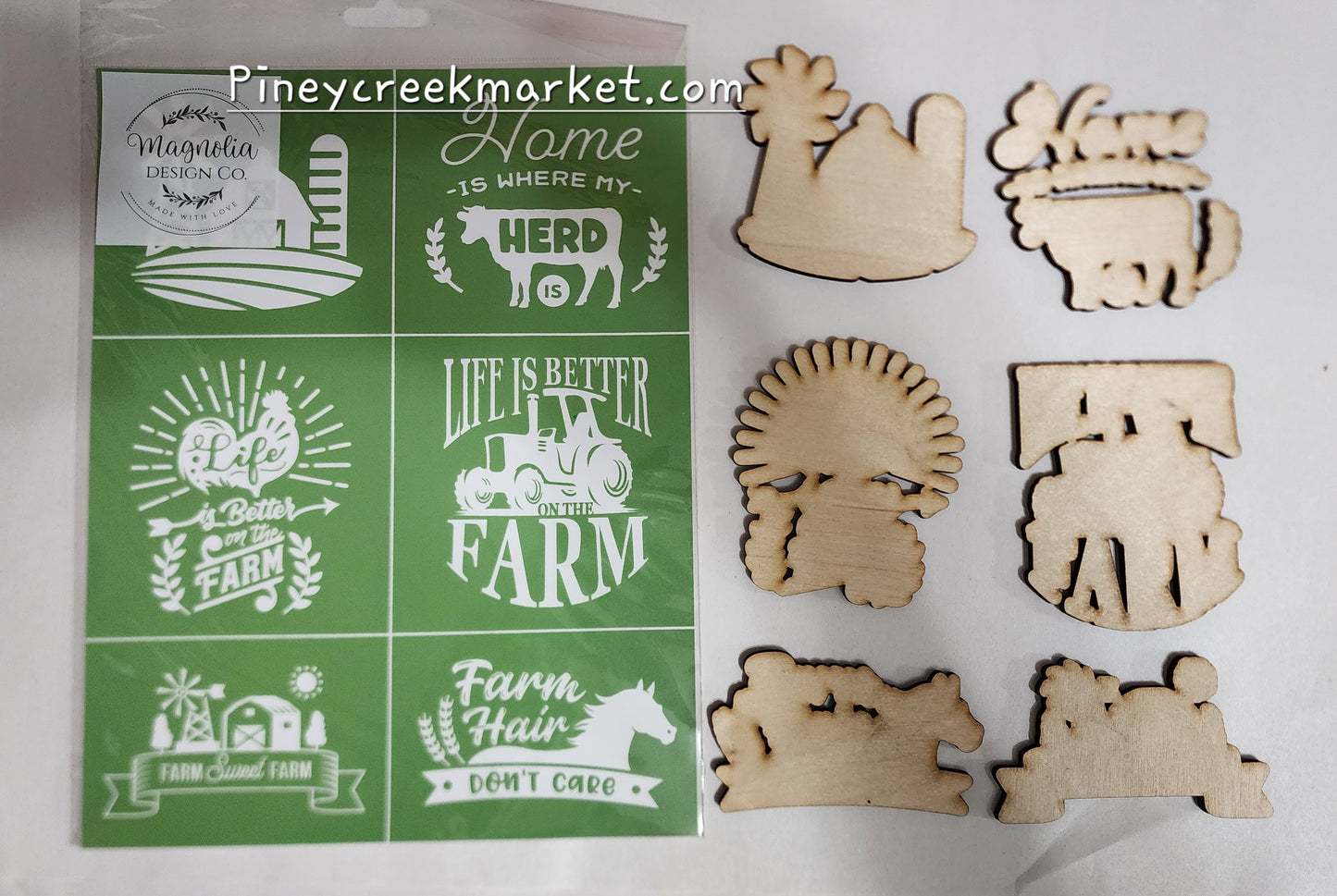 Farm cutouts only for the Magnolia reusable stencil
