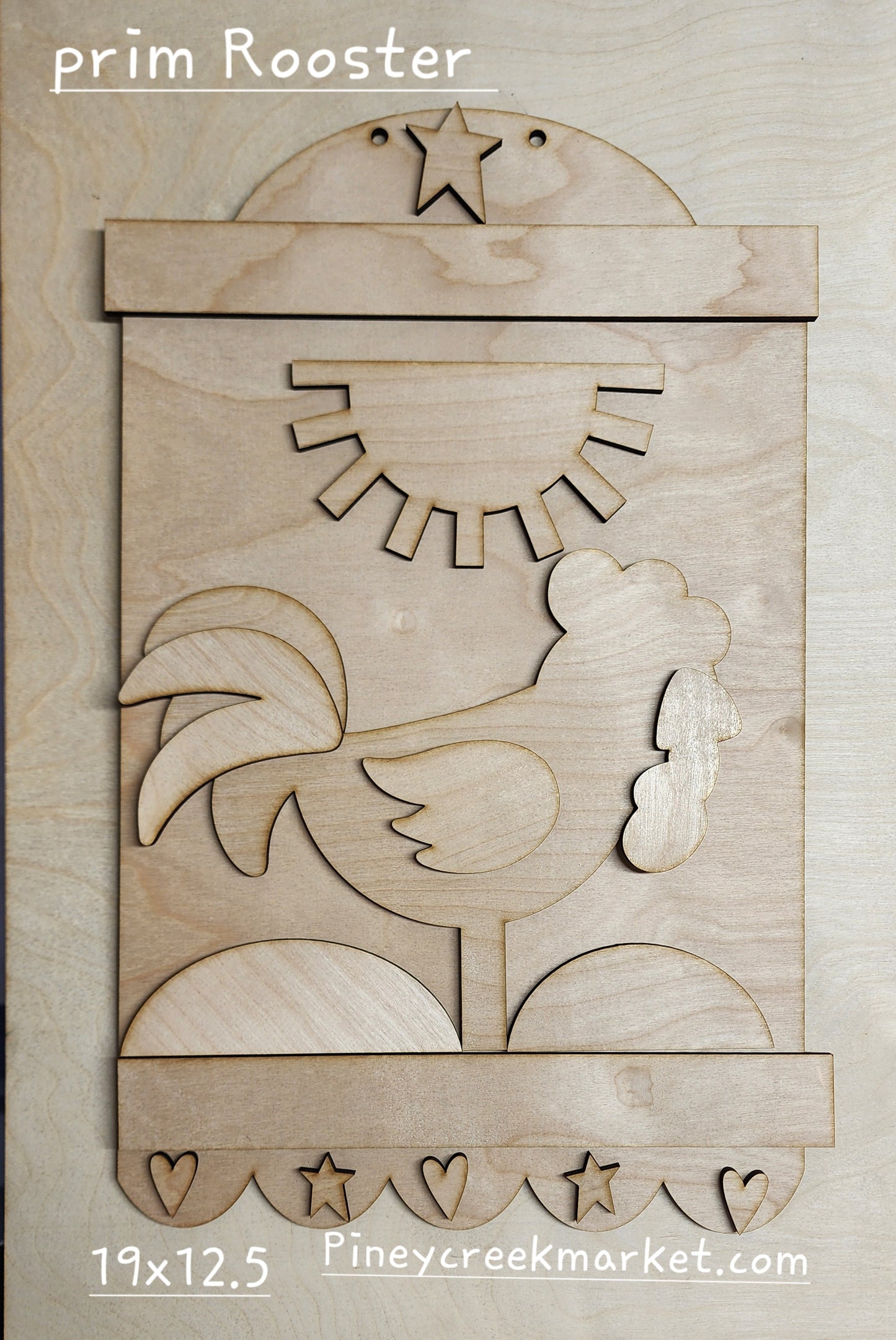 Country Rooster Primitive type sign