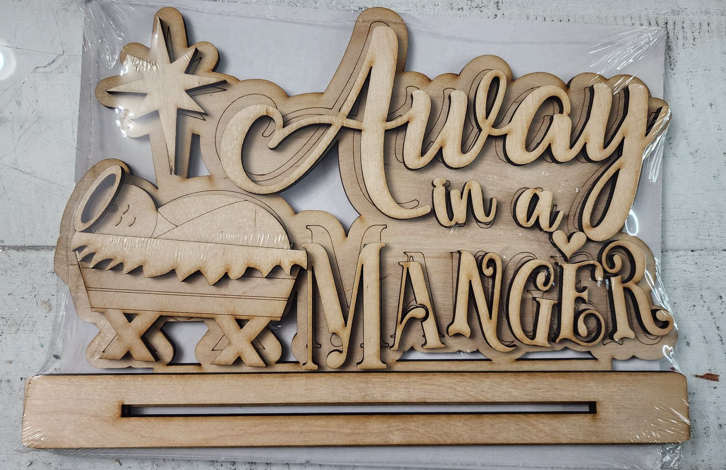 AWAY IN A MANGER word block