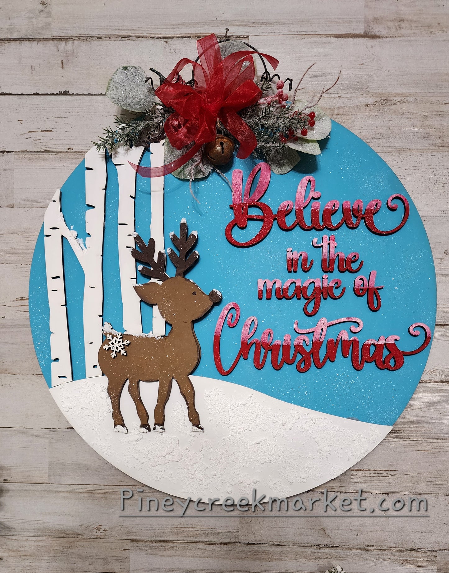 16 inch round and the cute Deer Believe in the Magic of Christmas ๐