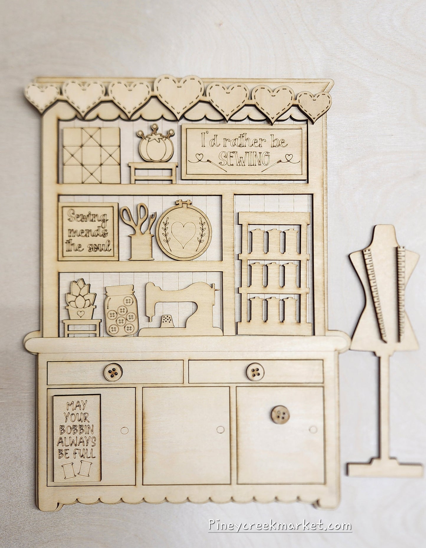 Kitchen Cabinet and Hutch with all the adorable pieces