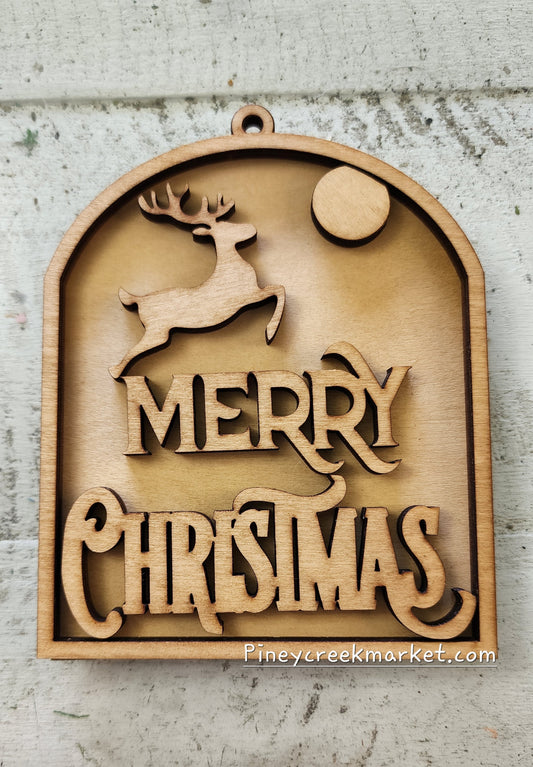 MERRY CHRISTMAS Ornament arch shaped