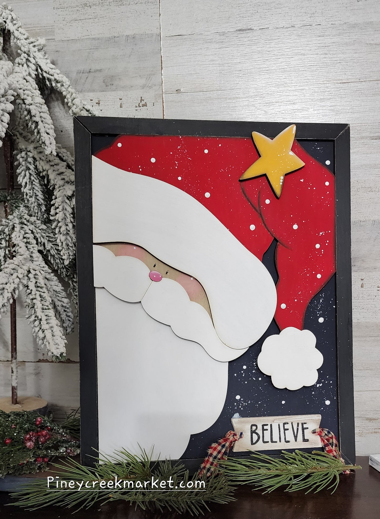 Framed Santa Vintage look