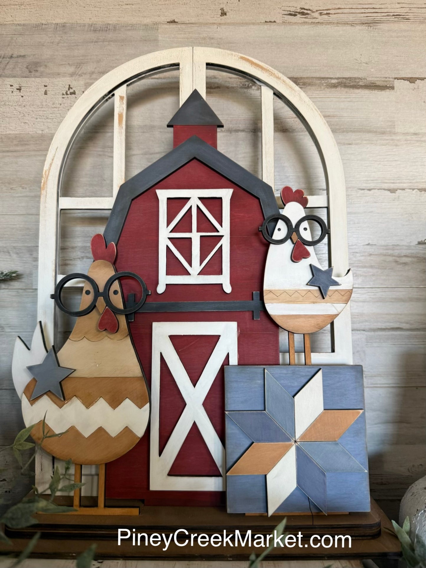 Window interchangeable (window base sold separately) Chicken and Barn