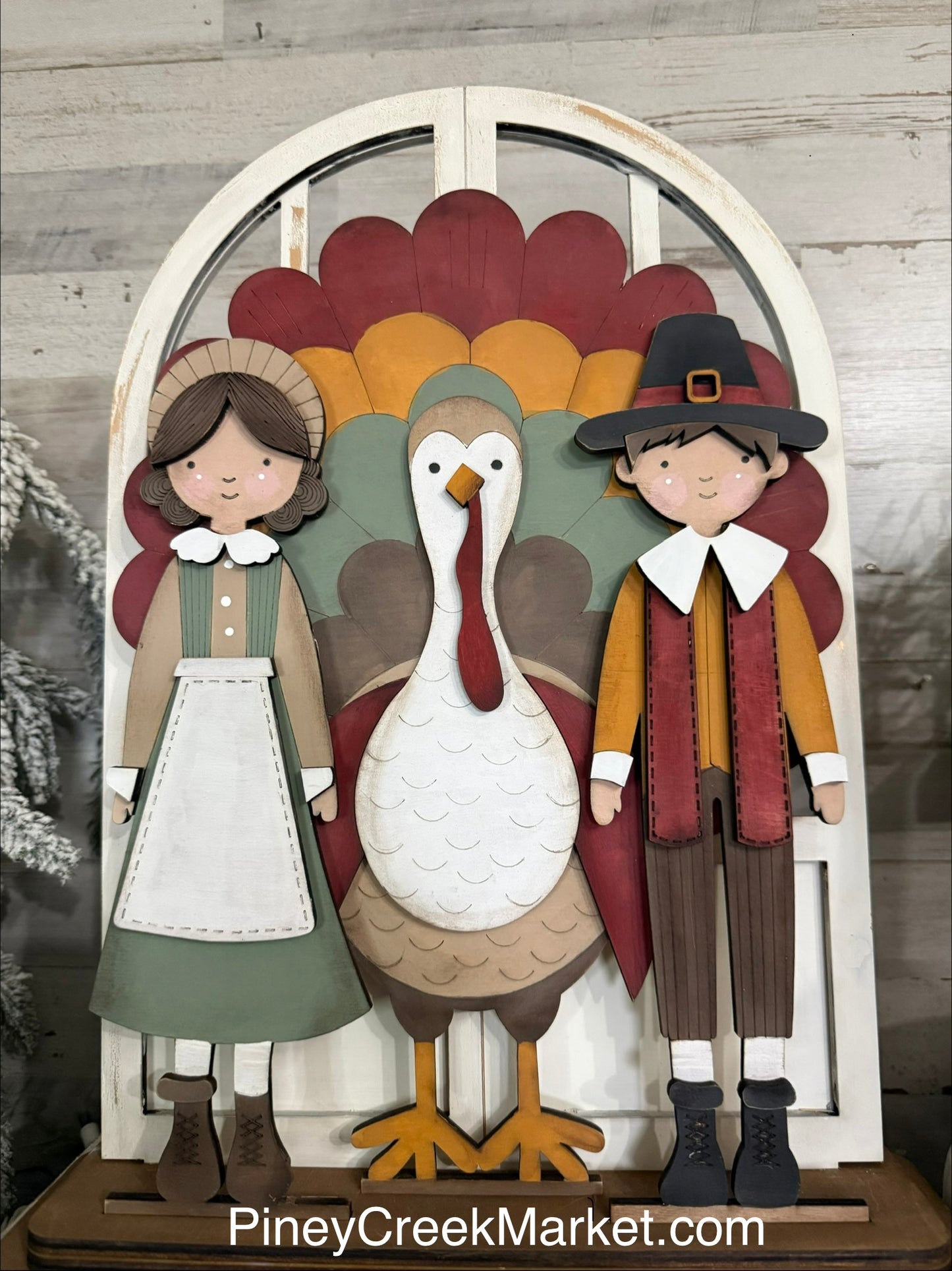 Window interchangeable (window base sold separately) Thanksgiving Pilgrims Set