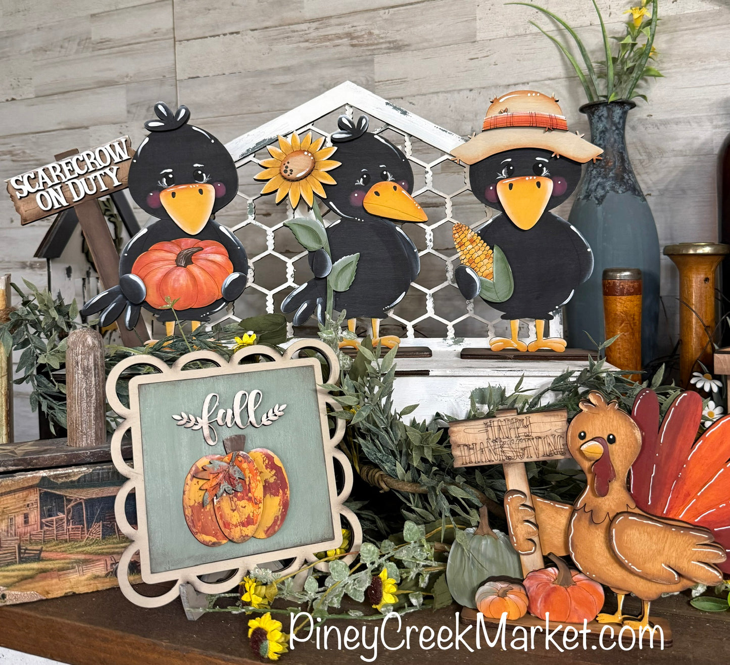 Set of Three Fall Crows! 🐦‍⬛