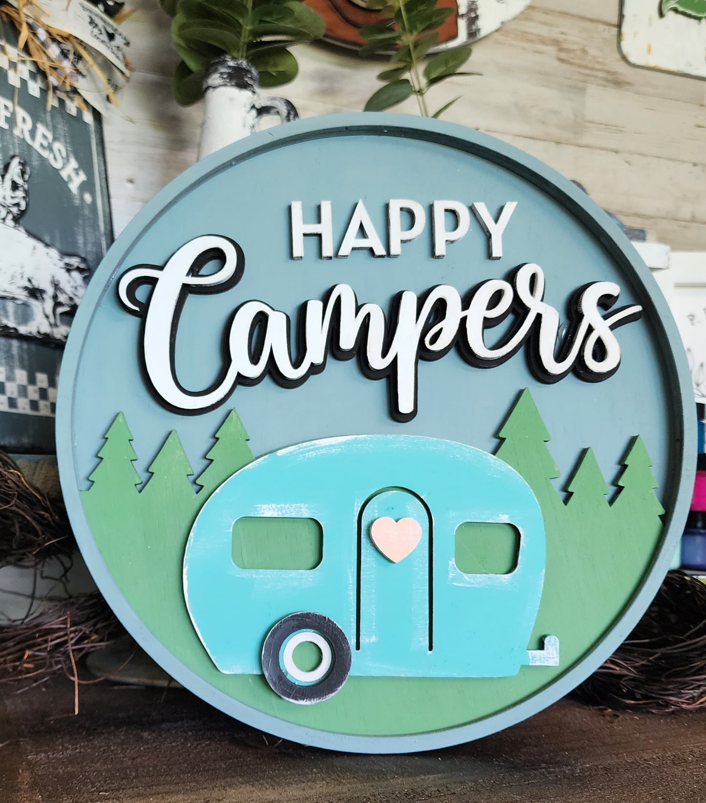 Happy Campers Door Hanger