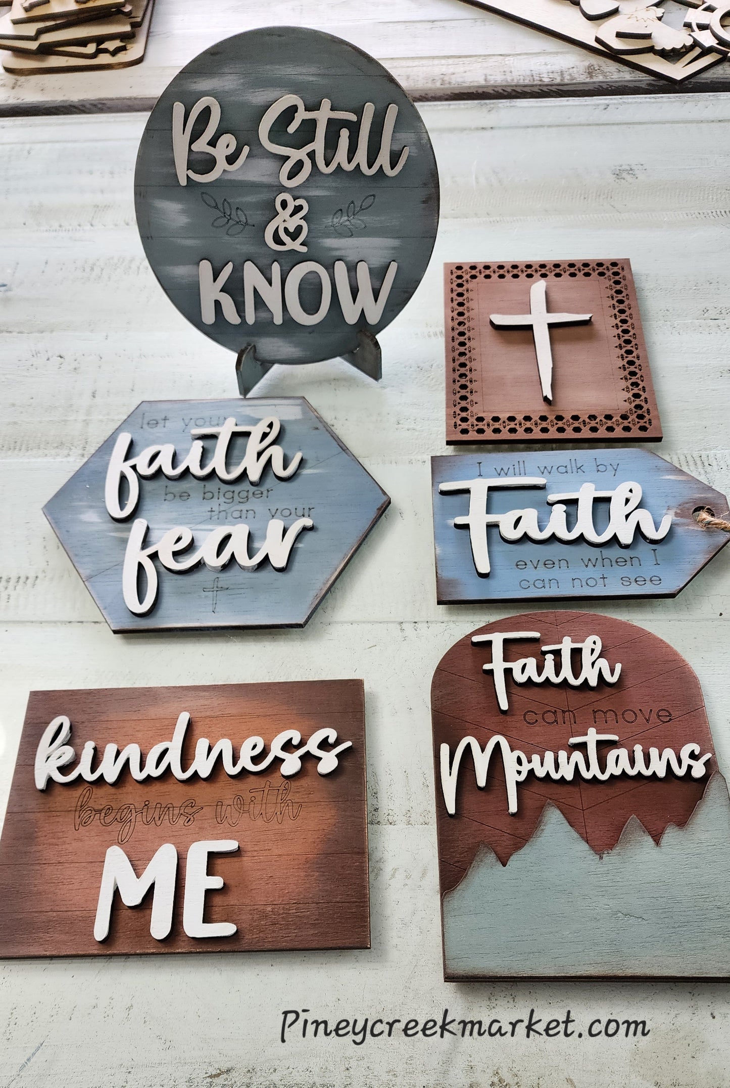 Faith Tier Tray Set of small signs