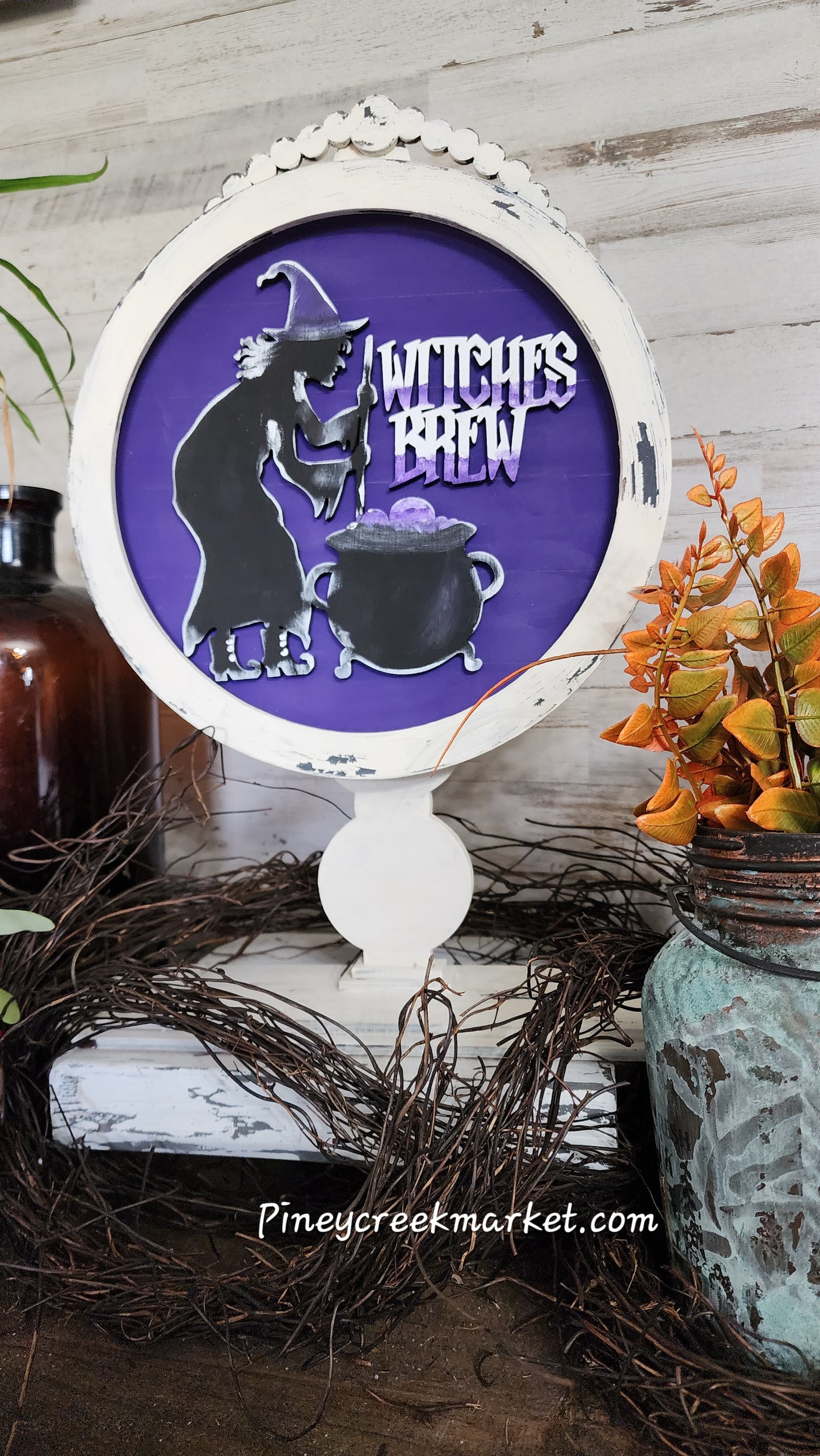 Farmhouse interchangeable insert Witches Brew Halloween