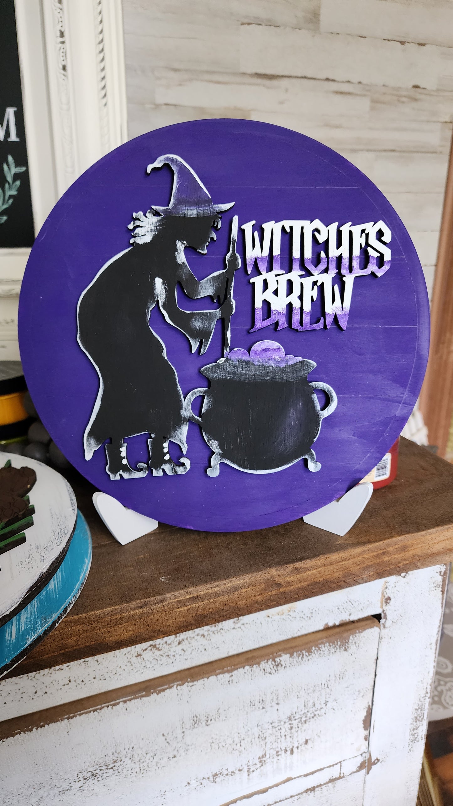 Farmhouse interchangeable insert Witches Brew Halloween