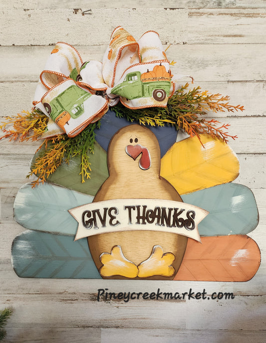 Give Thanks hanger Thanksgiving Turkey