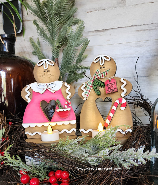 Gingerbread Tea Light holders Christmas decor