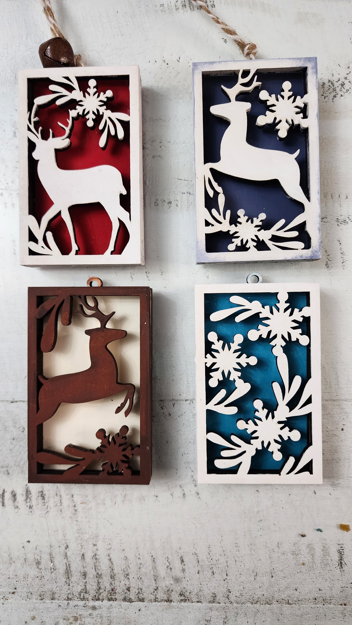 Gift card holder ornaments set of 4