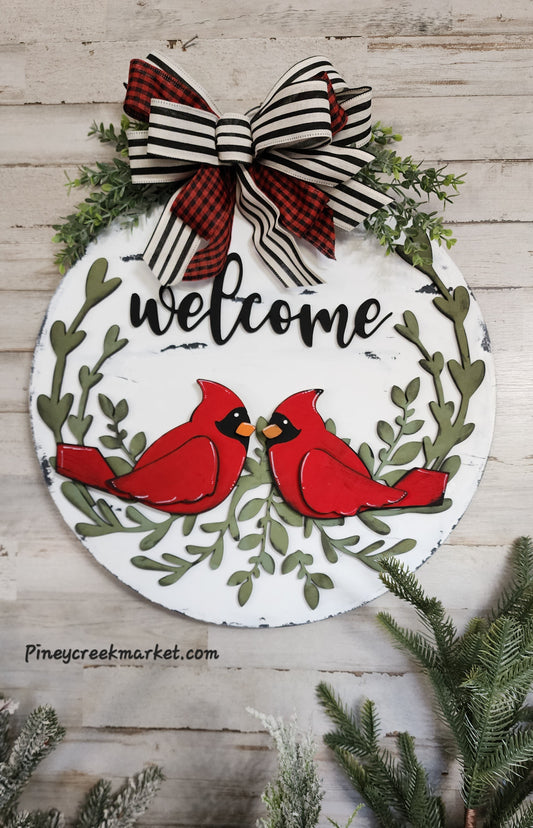 Cardinals Welcome Door hanger