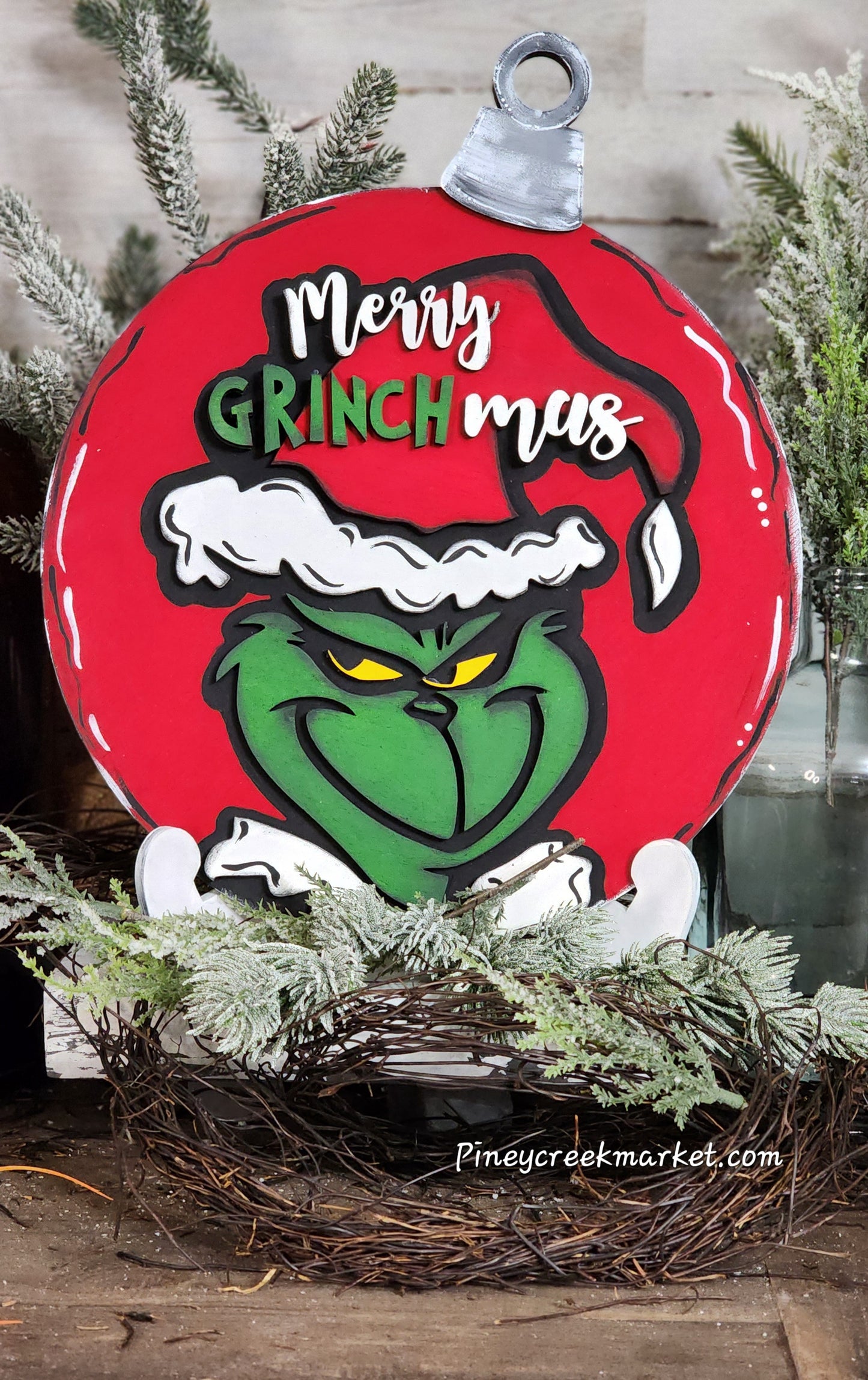 Grinch Christmas Bulb wood kit