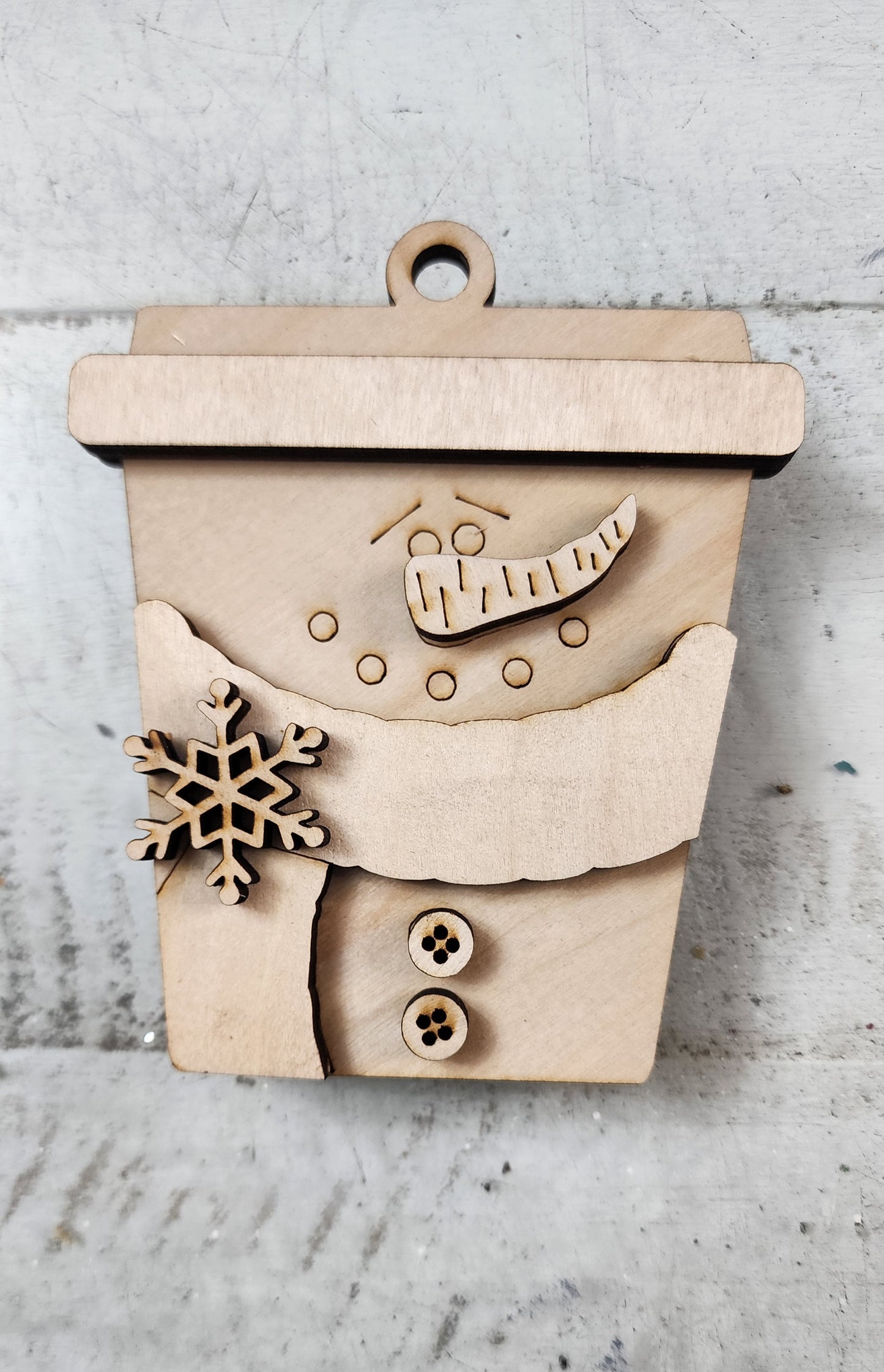 Snowman Coffee Cop ornament or gift card holder Set of 2