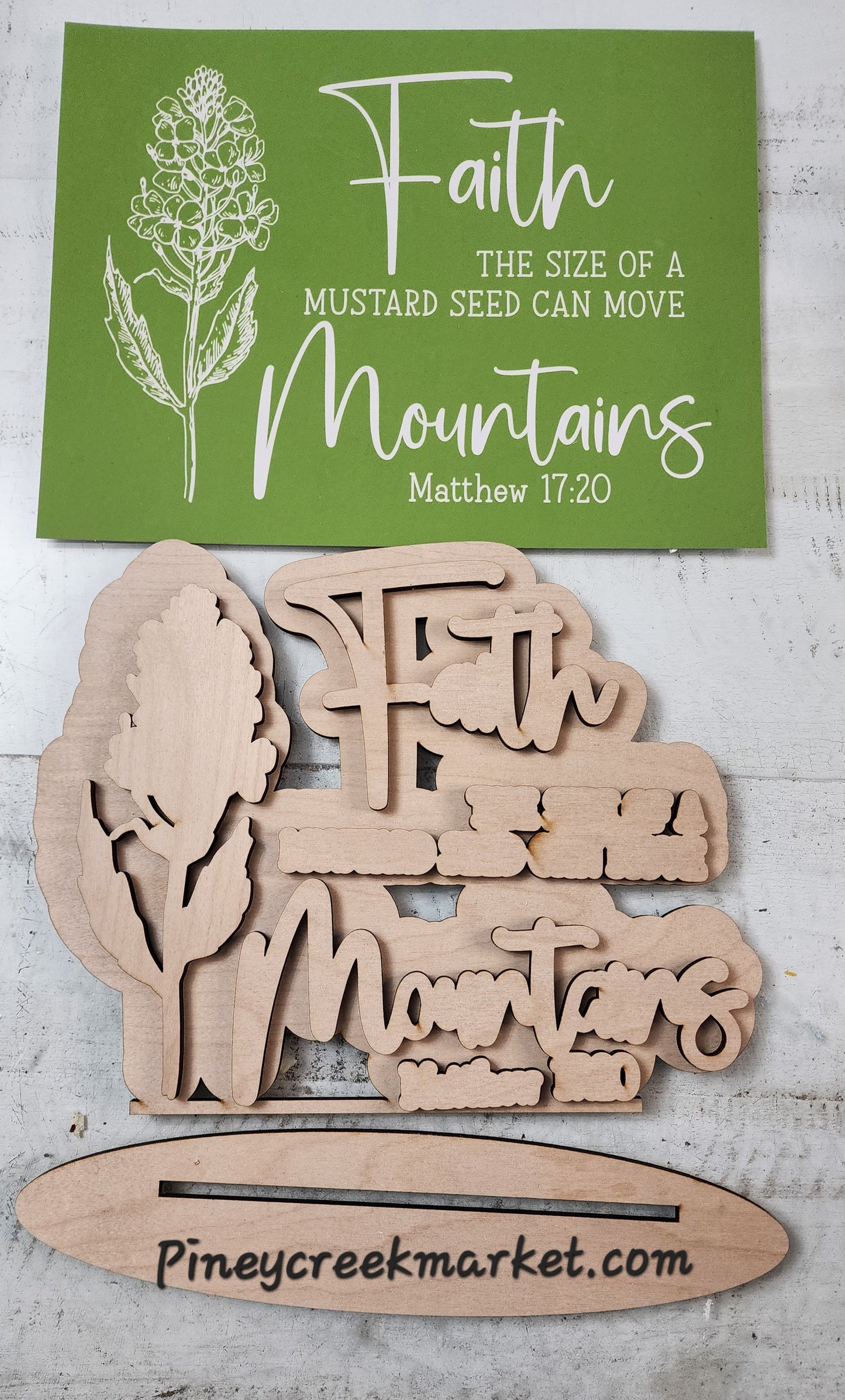 Faith the size of a mustard seed...WOOD cutouts and Magnolia Stencil