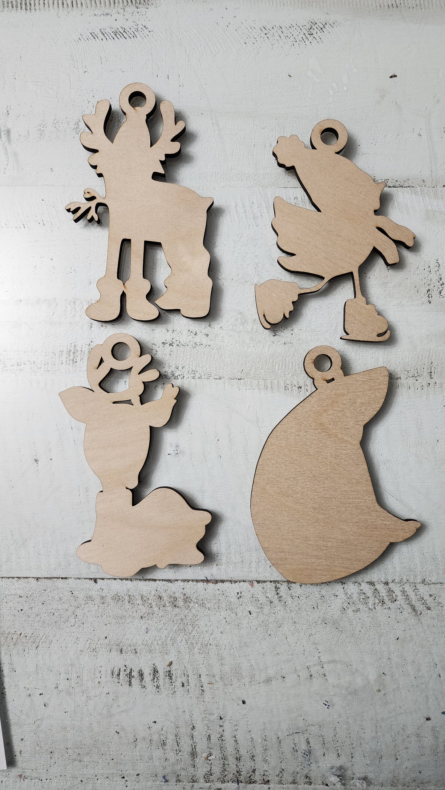 Bird Moose, Deer, and Bear ornaments for Magnolia stencil set of 4