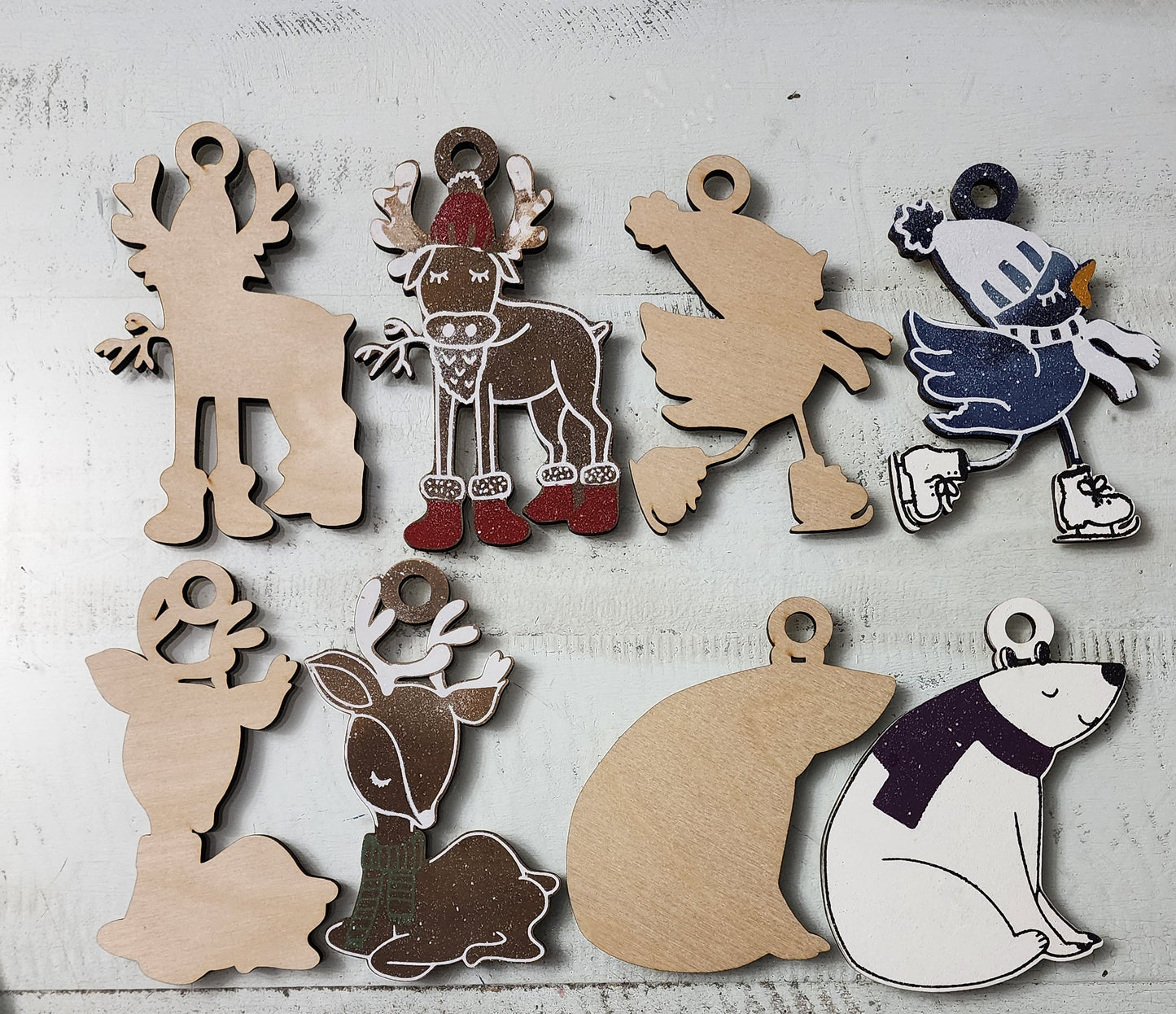 Bird Moose, Deer, and Bear ornaments for Magnolia stencil set of 4