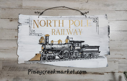 North Pole Railway stencil and cutouts