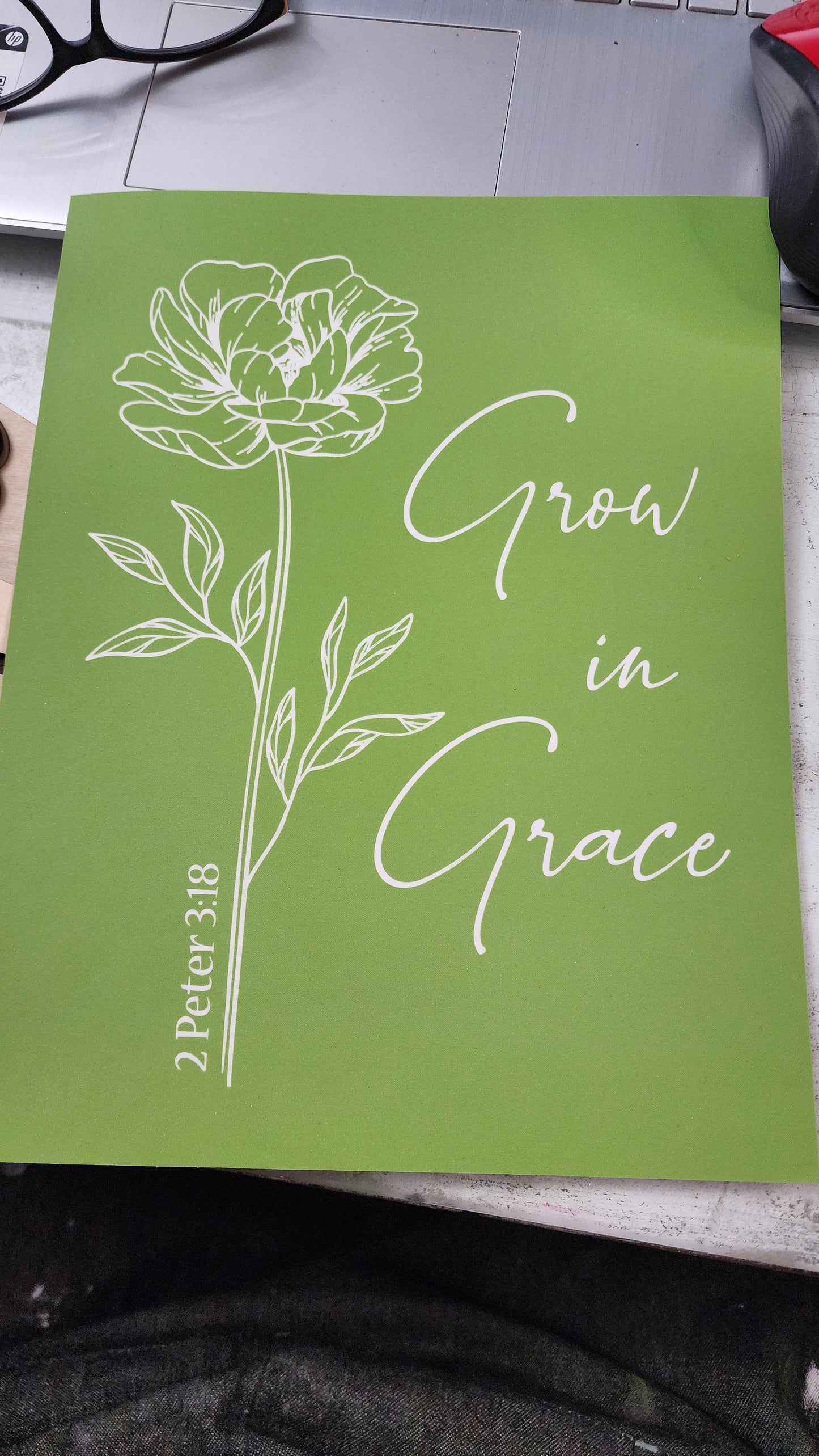 GROW IN GRACE Stencil and Cutouts