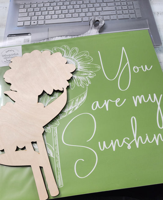 Sunflower cutouts ONLY pairs with You Are My Sunshine stencil by Magnolia Design