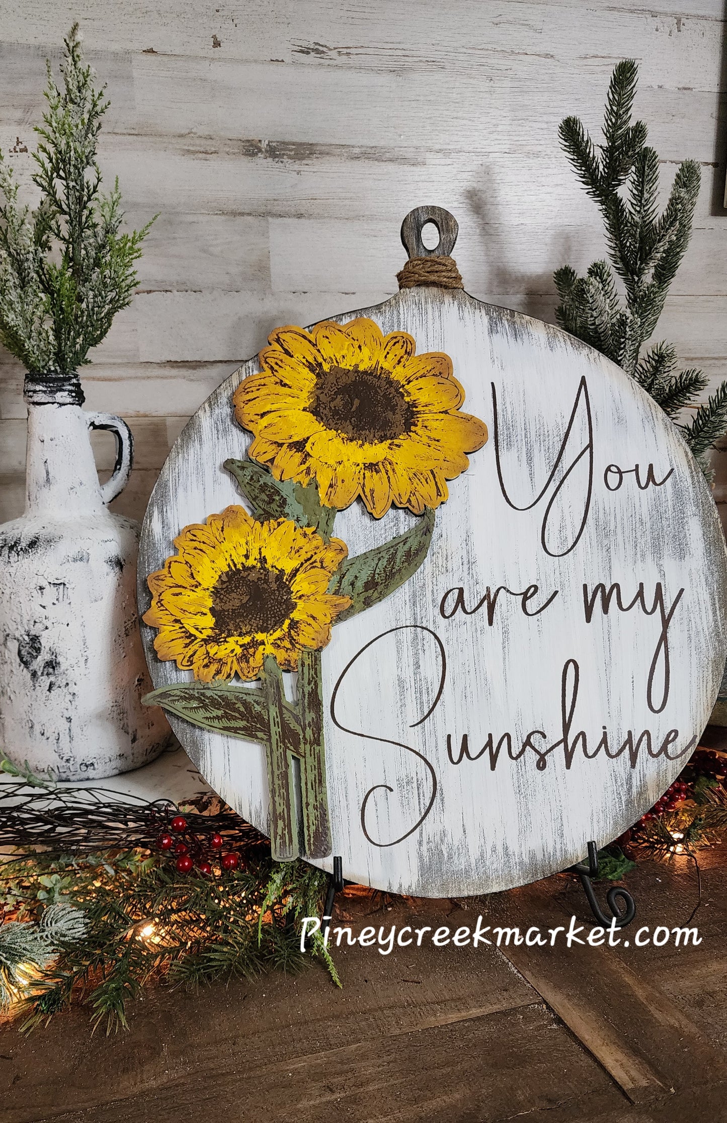 Sunflower cutouts and Round backer included. Stencil sold separately.