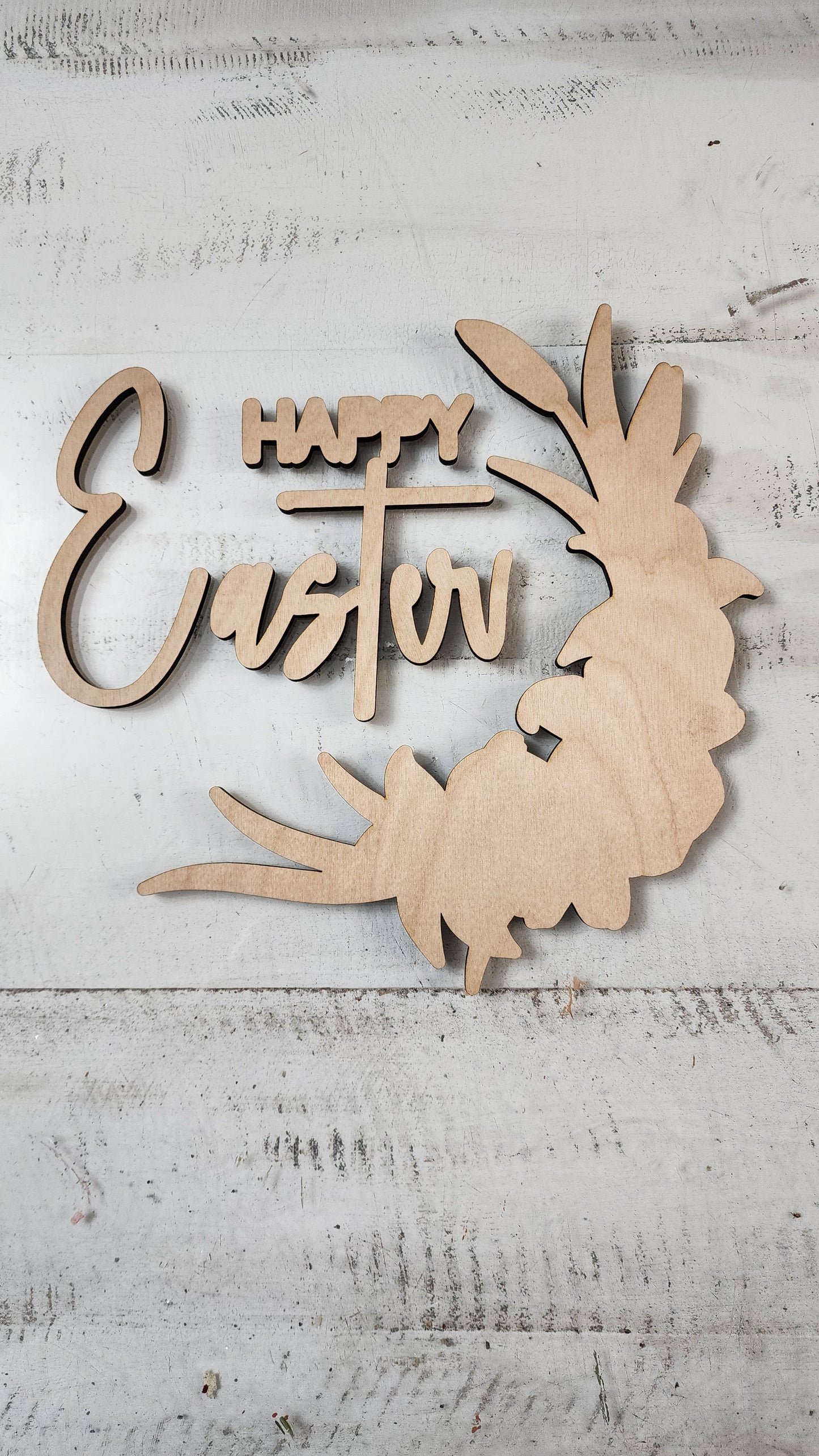 Wood cutouts for the Happy Easter Stencil by Magnolia Design Co