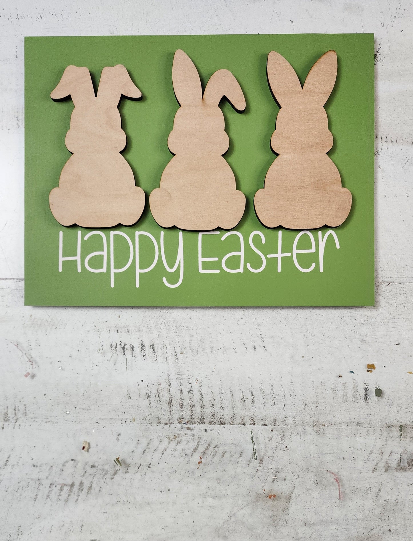 Happy Easter Bunny wood cutouts for Magnolia Stencil 11x8.5