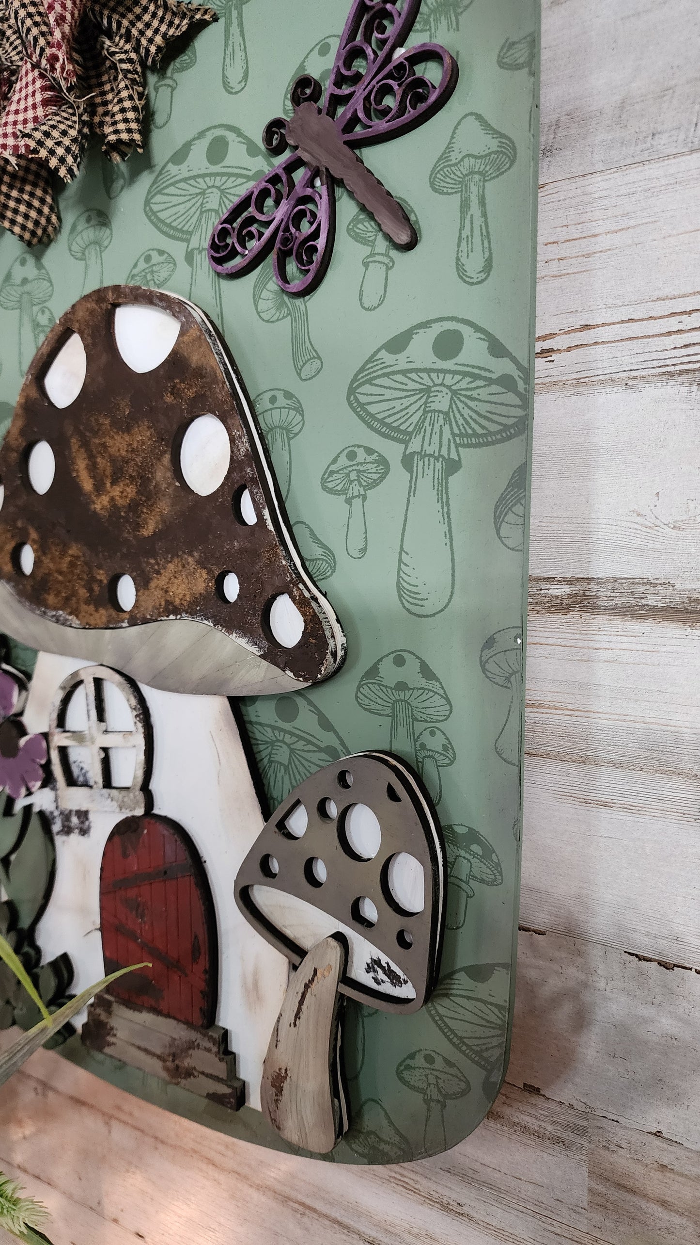 Mushroom House cutouts with Mason Jar back!