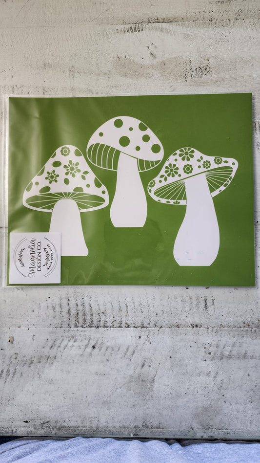 Reusable stencil  Mushrooms