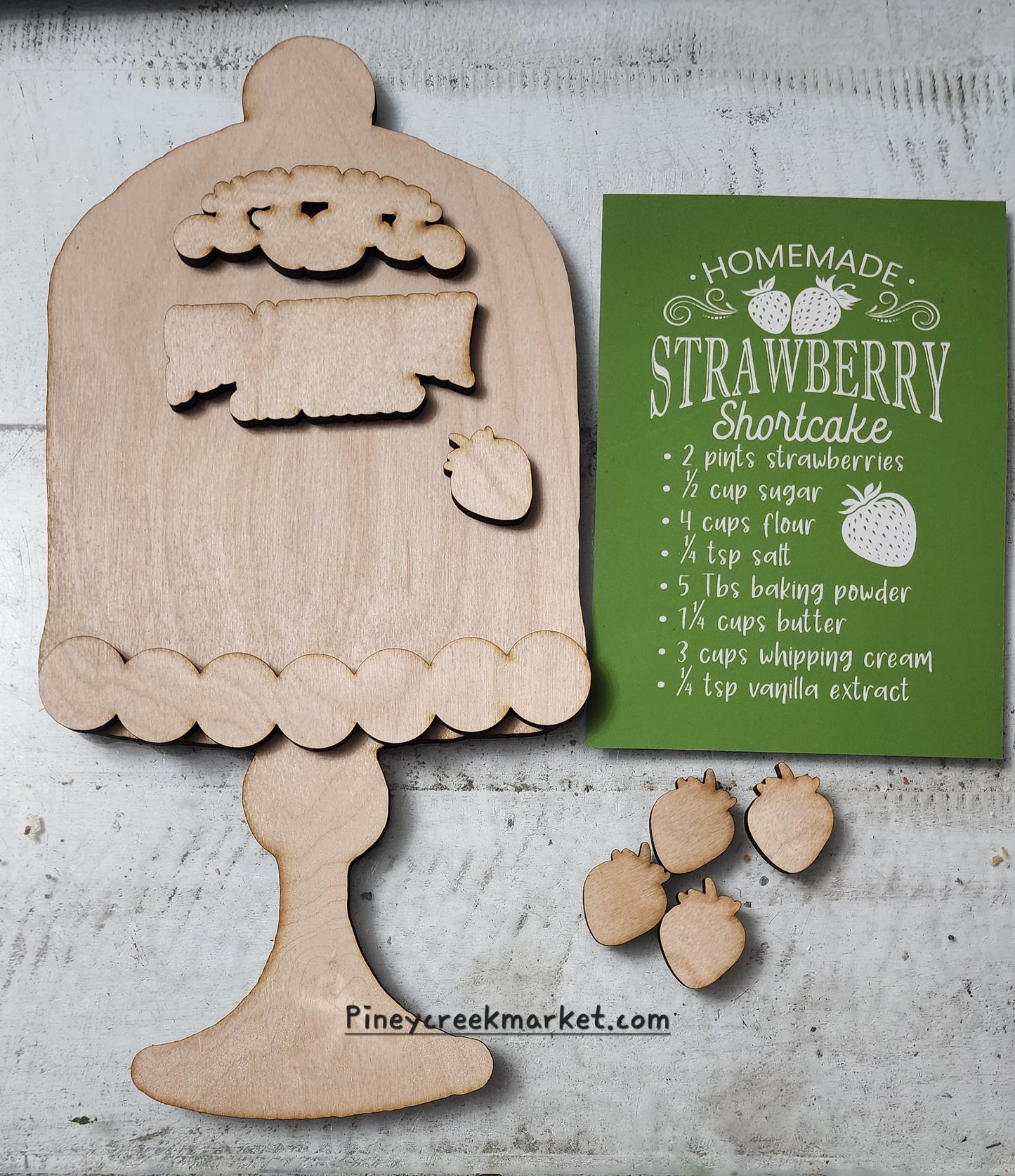 Wood Cutouts Strawberry Shortcake only. fits the stencil by Magnolia Design Co