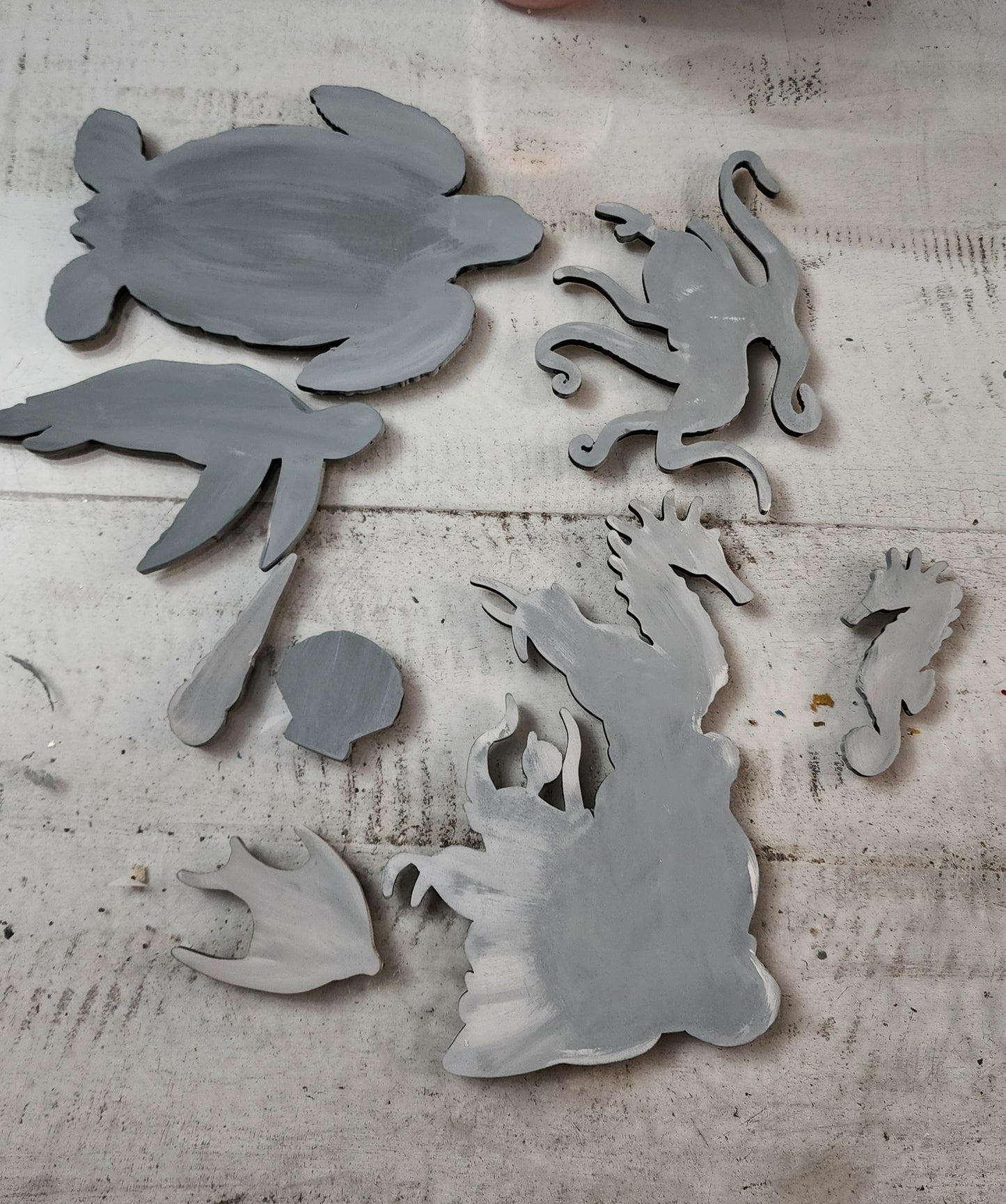 SEA life Rub-on transfers Wood cutouts only