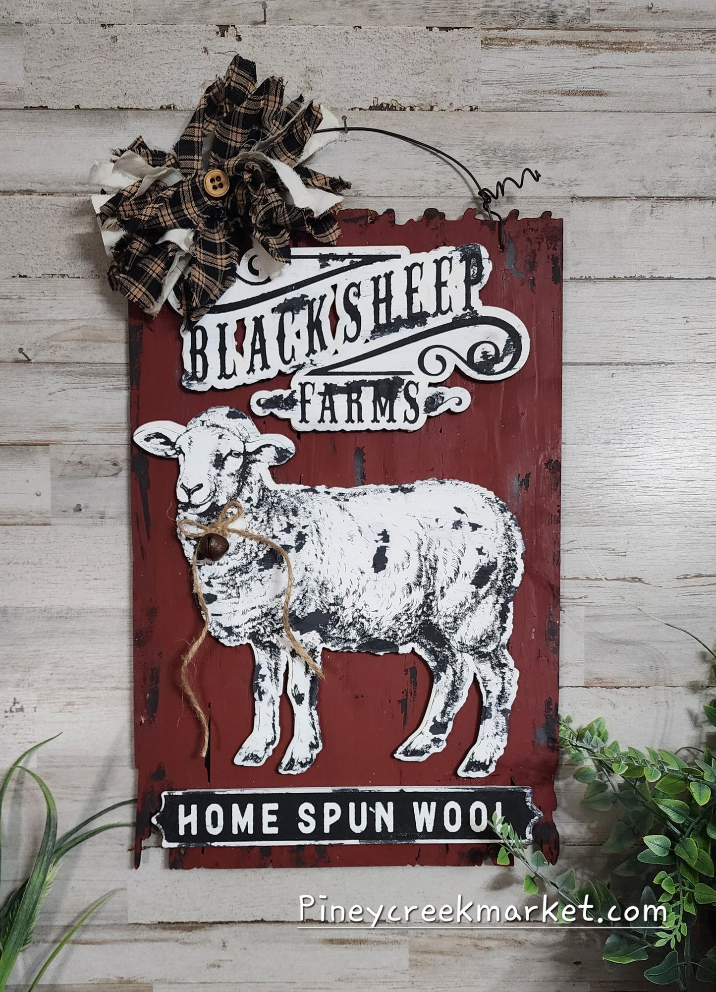 Rustic Board used for the sheep stencil