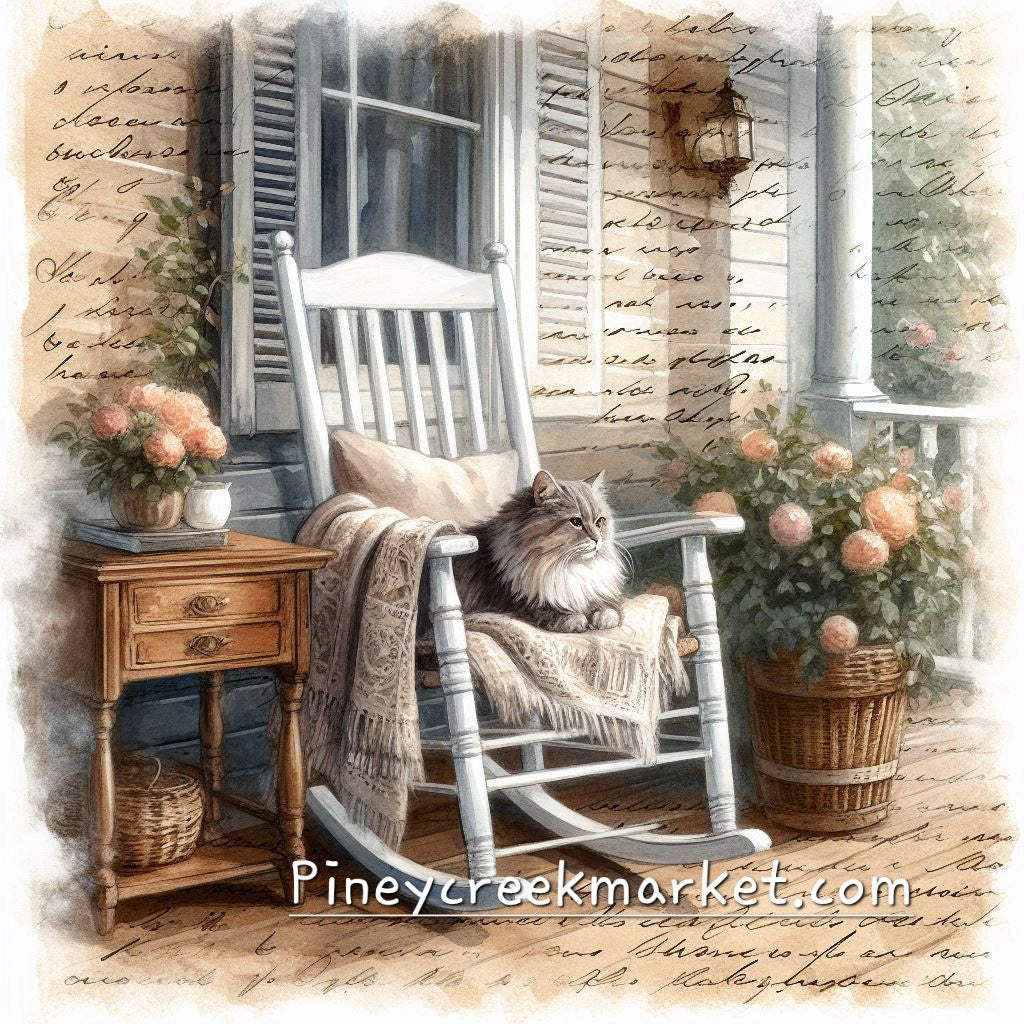 Rocking Chair Cat #2 Printable