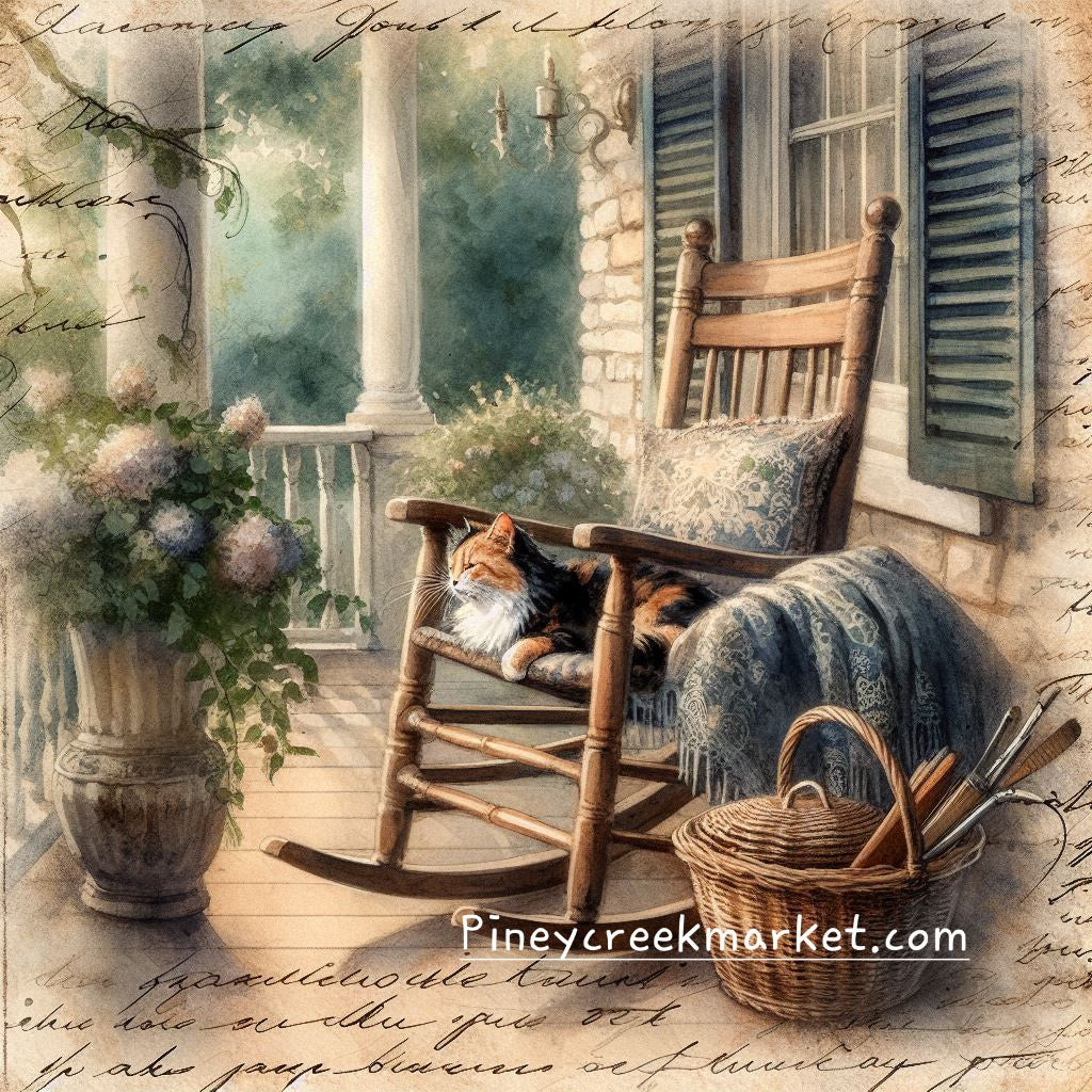 Rocking Chair Cat #3 Printable