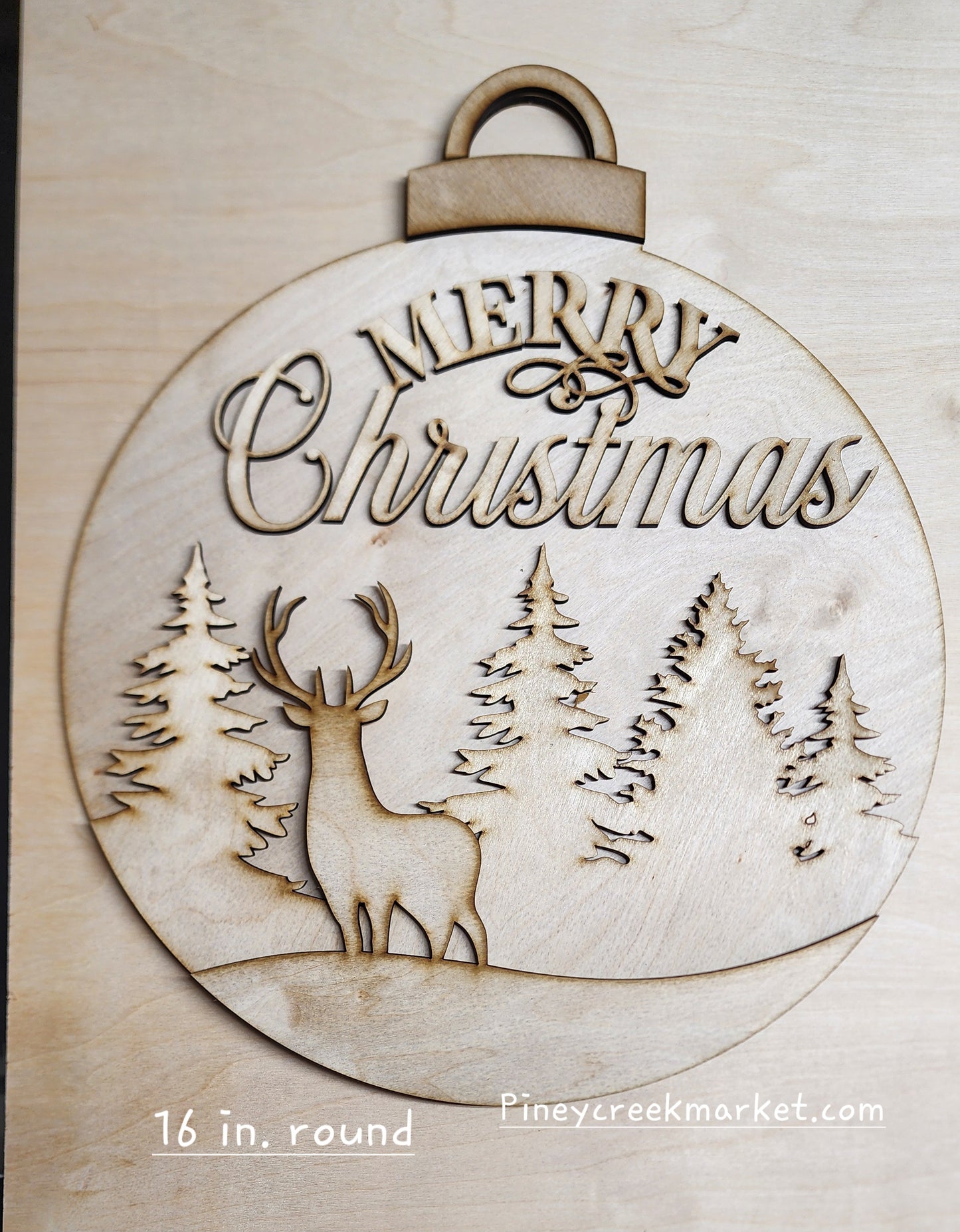 Merry Christmas Deer Christmas Bulb Door Hanger