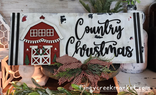 Country Christmas Barn Sign