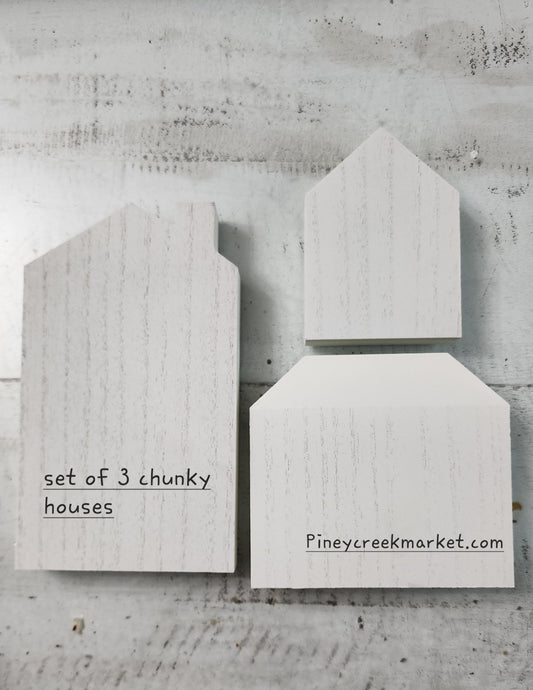 Chunky houses Set of 3