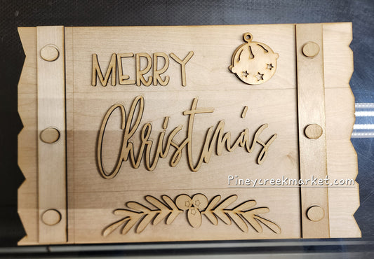 Merry Christmas Wood plank kit