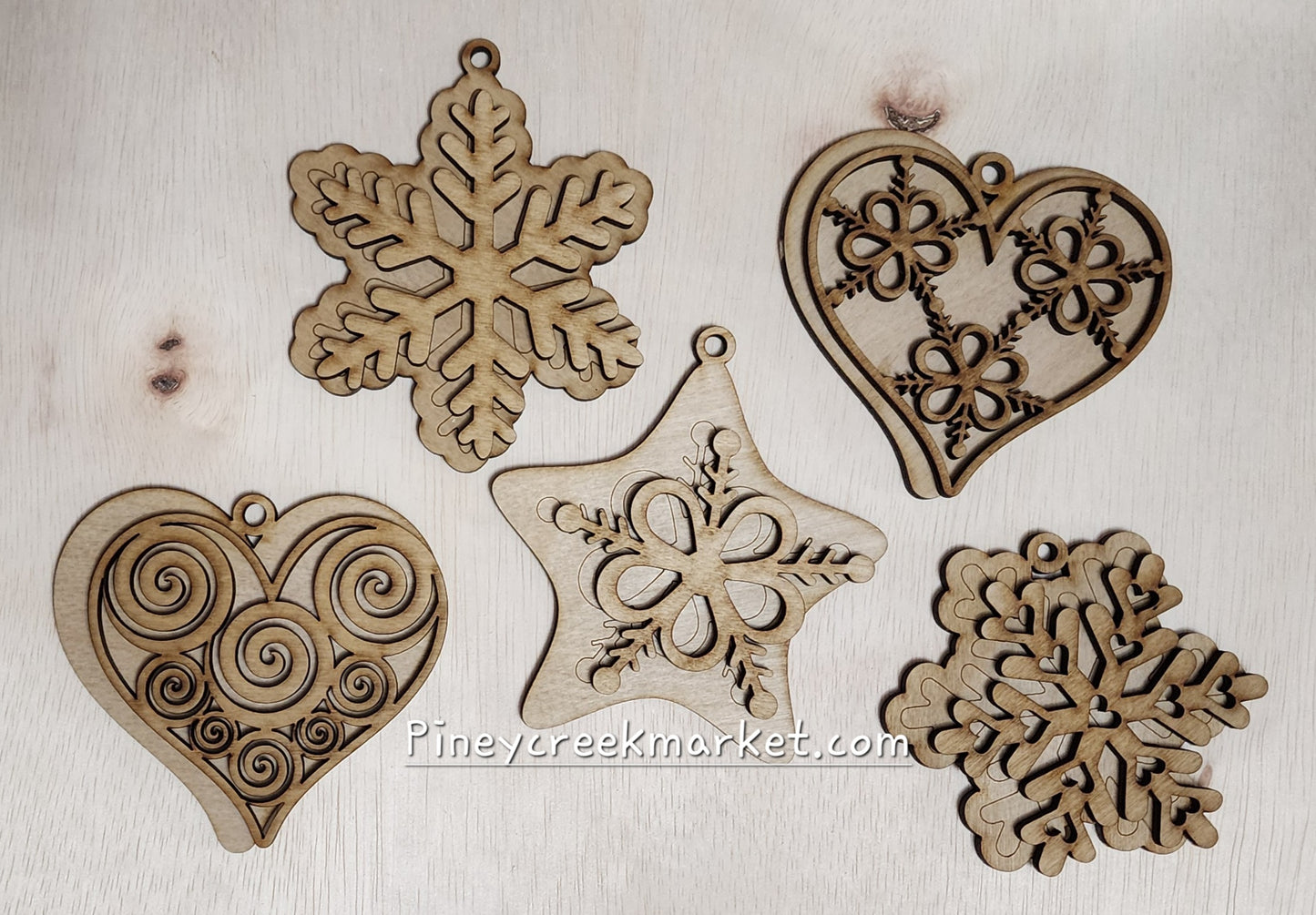 Set of 5 Gingerbread Cookie Ornaments