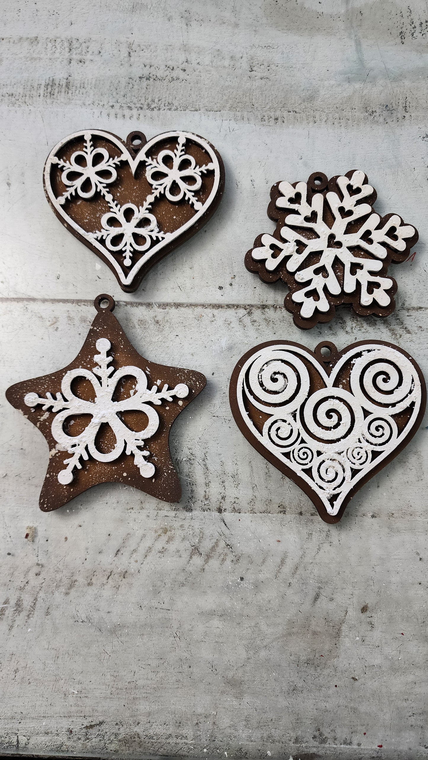 Set of 5 Gingerbread Cookie Ornaments